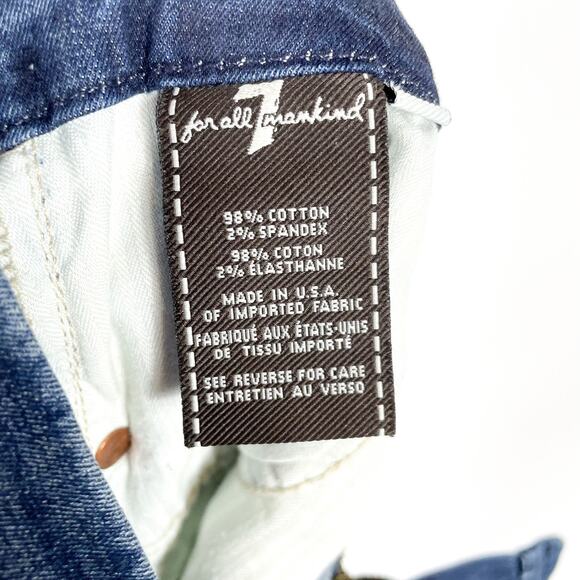 7 for All Mankind Kimmie Jeans Blue Low Waist Zip Fly Bootcut Leg Sz 28 - Picture 9 of 9